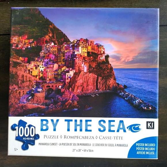NEW SEALED 1000 piece puzzle By The Sea Cinque Terre Manarola Italy 27 x 20 - Picture 5 of 5